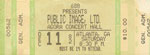 Atlanta, Agora Ballroom, USA, December 11th 1982 Gig Ticket