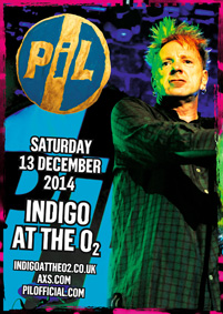 PUBLIC IMAGE LTD (PiL) ANNOUNCE ONE-OFF SHOW AT LONDON O2 INDIGO, DECEMBER 13th 2014