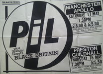 PiL - Manchester and Preston 1986 gig poster