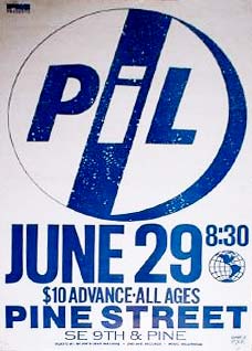 PiL - Pine St, USA 29.6.86 Gig Poster