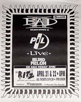 PiL - New York, Ritz, USA 21/22.4.92 Gig Poster