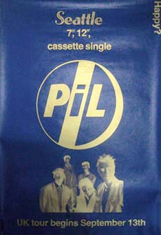 PiL - Seattle 1987 Large Promo Poster