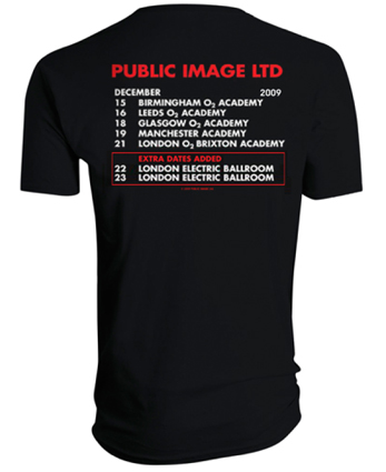 Official December 2009 UK tour t-shirt