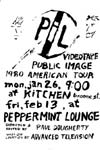 'PiL Tape' Promo Poster - NY, Peppermint Lounge 22.2.81