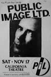 PiL - San Diego, California Theater, USA 17.11.84 Gig Poster
