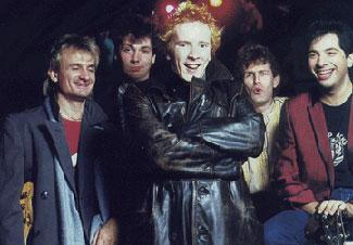 PiL Cabaret Band, Autumn 1983: Lou Bernardi, Atkins, Lydon, Arthur Stead, Joe Guida © unknown