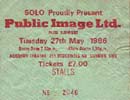 PiL - London, Brixton Academy 27.586 Gig Ticket