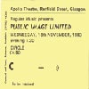 PiL - Glasgow, Apollo 16.11.83 Gig Ticket