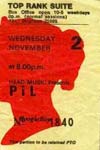 Brighton, Top Rank 2.11.83 Gig Ticket